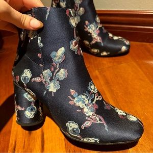 Urban Outfitters Blue Juliette Floral Ankle Boot